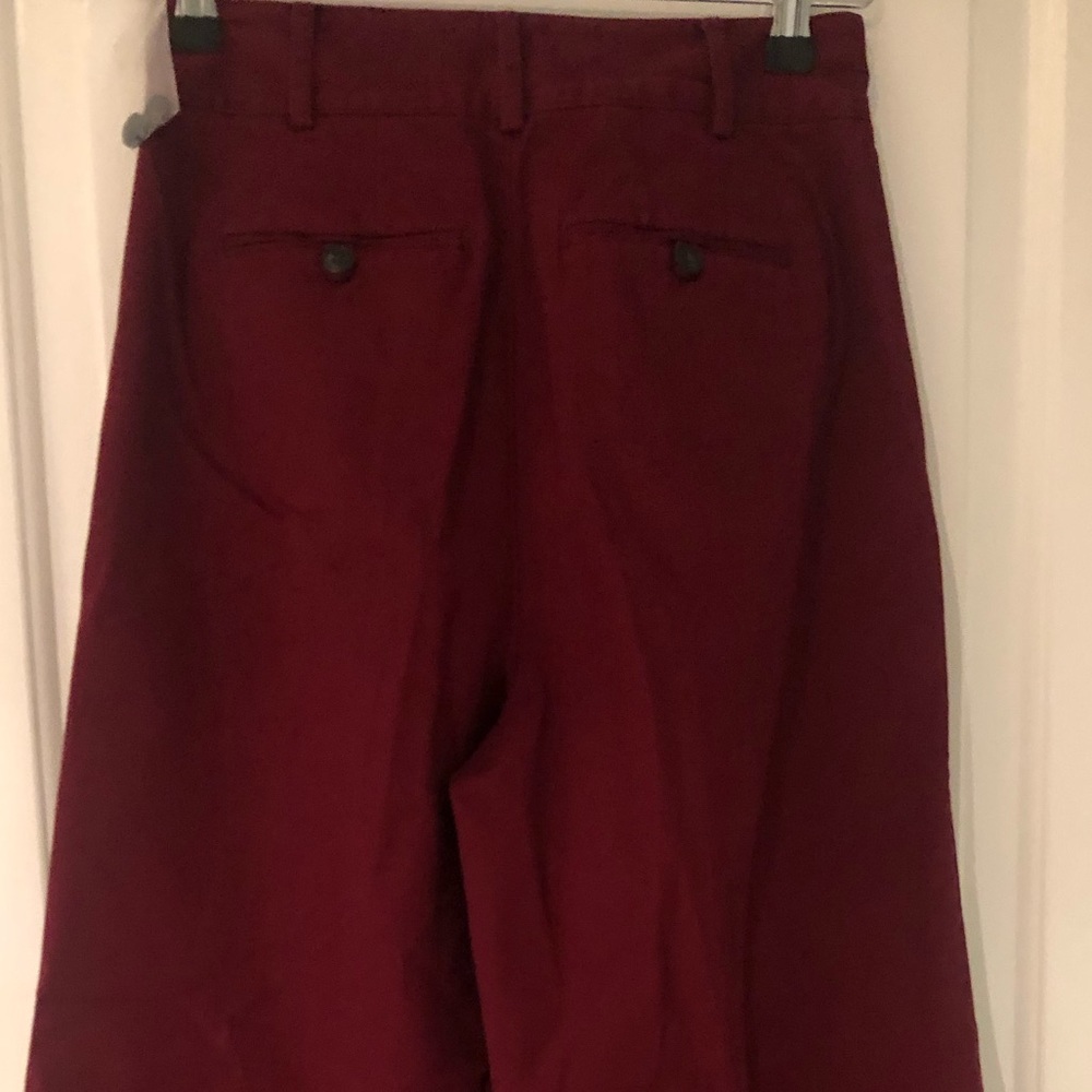 NWT Madewell Dusty Burgundy Pleated Wide Leg Pants - Picture 4 of 5